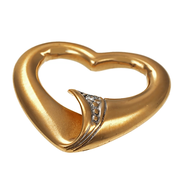 Anhänger, 18K, Gelb-/Weißgold, Brillant, herz