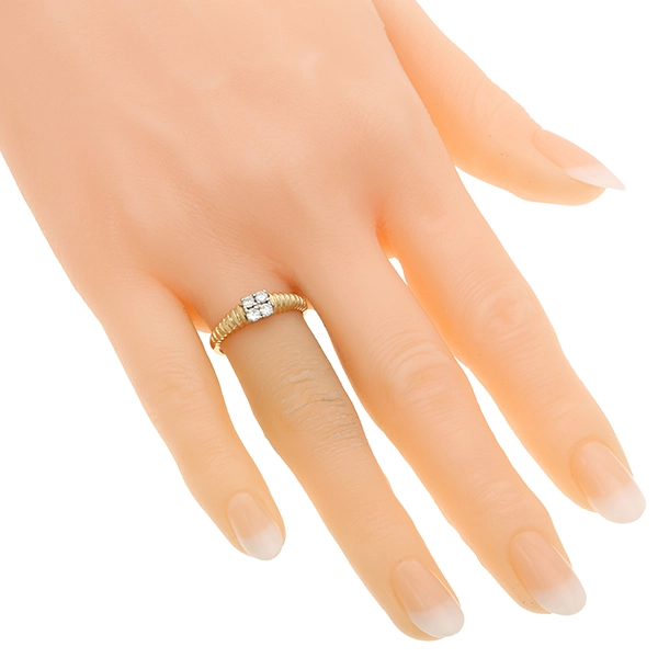Diamantring, 14K, Gelb-/Weißgold, Brillanten 0,16 ct