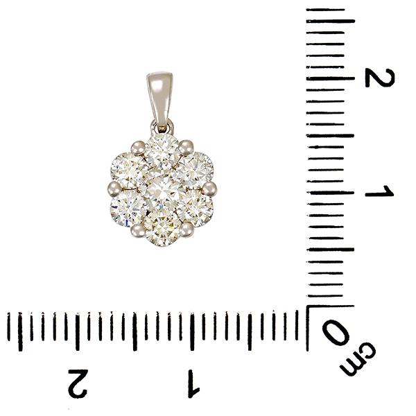 Anhänger, 18K, Weißgold, Brillanten