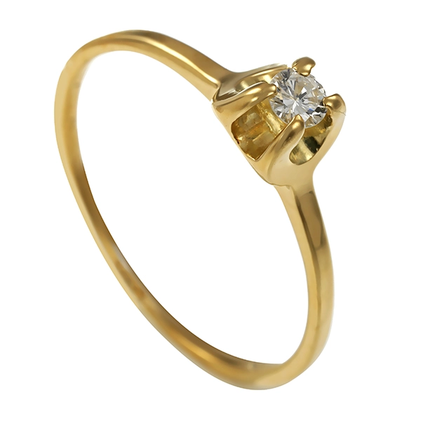 Diamantring, 14K, Gelbgold, Brillant