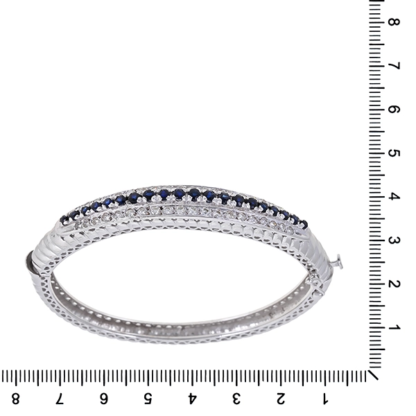 Armreif, 18K, Weißgold, Brillant, Saphir