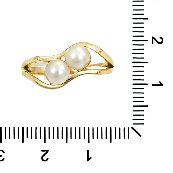 Ring, 14K, Gelbgold, Perlen