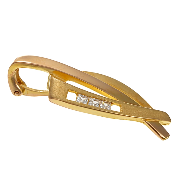Anhänger, 8K, Gelbgold, Zirkonia