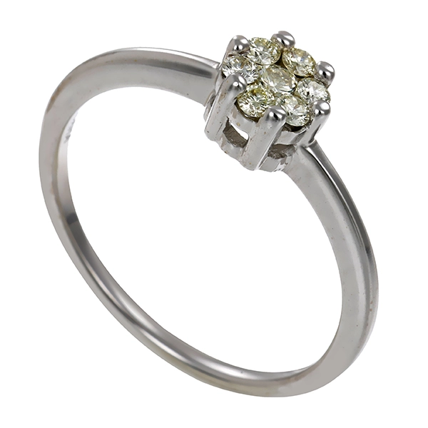 Ring, 14K, Weißgold, Brillant