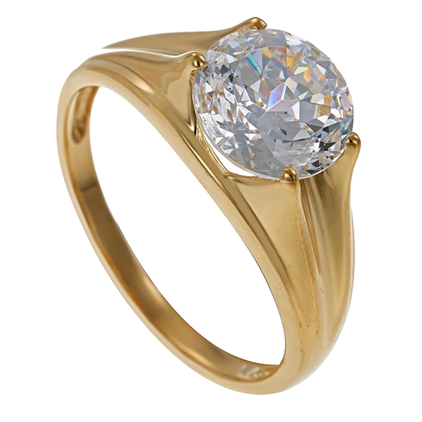 Ring, 14K, Gelbgold, Zirkonia