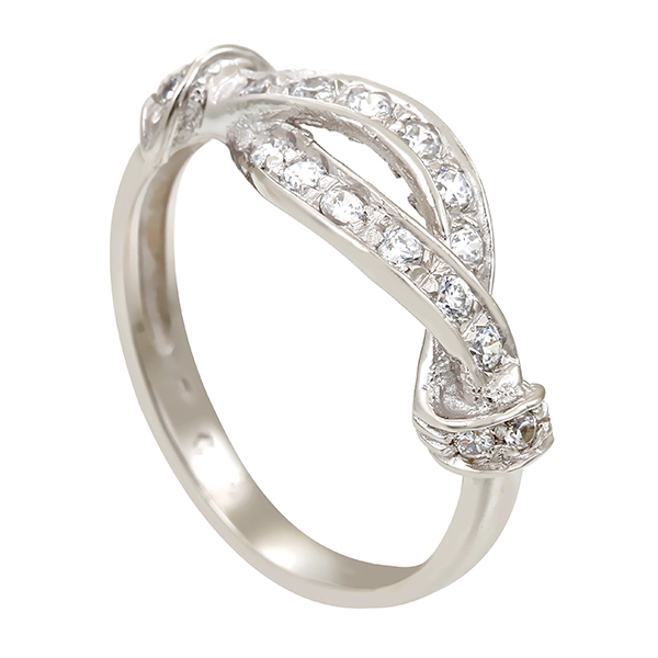 Ring, 18K, Weißgold, Zirkonia