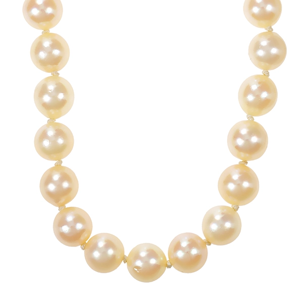 Perlenkette, 14K, Gelbgold