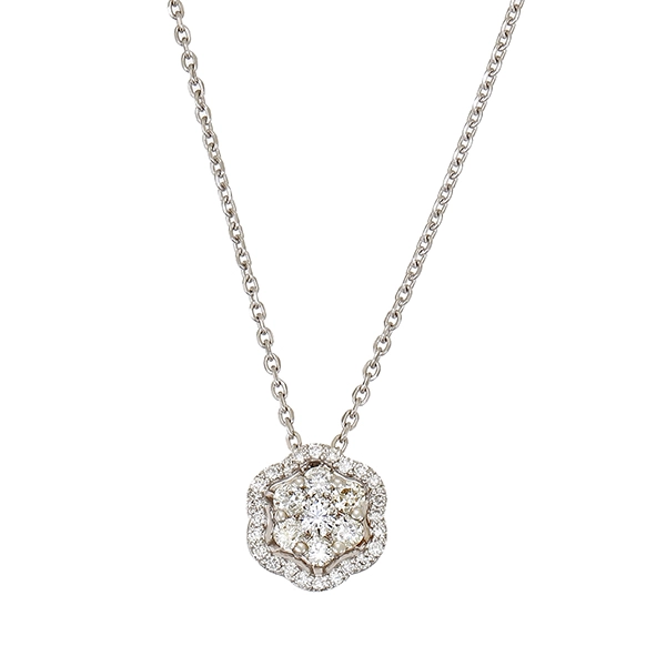 Collier, 18K, Weißgold, Brillanten