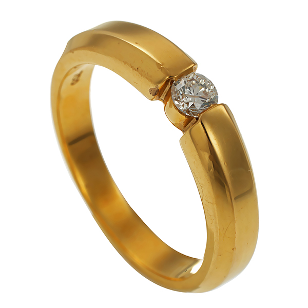 Diamantring, 18K, Gelbgold, Brillant 0,15 ct
