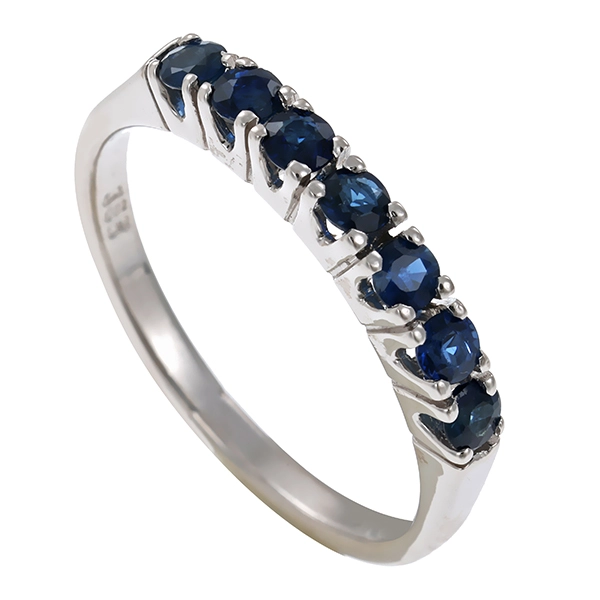 Ring, 14K, Weißgold, Saphire