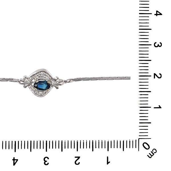 Armbnad, 8K, Weißgold, 1 Saphir, 2 Diamanten