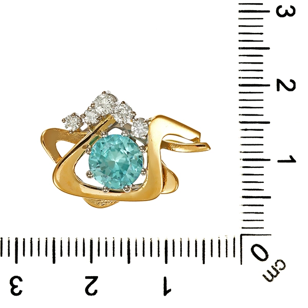 Anhängerm 18K, Gelb-/Weißgold, Zirkon, Brillanten