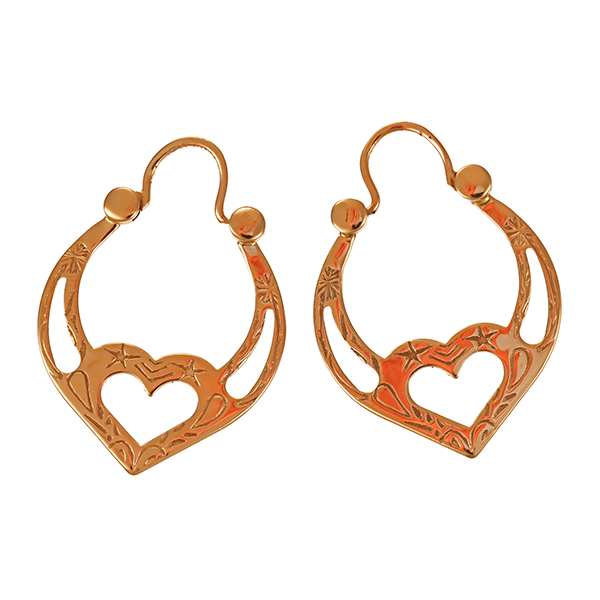 Ohrhänger, 14K, Rotgold, Herz