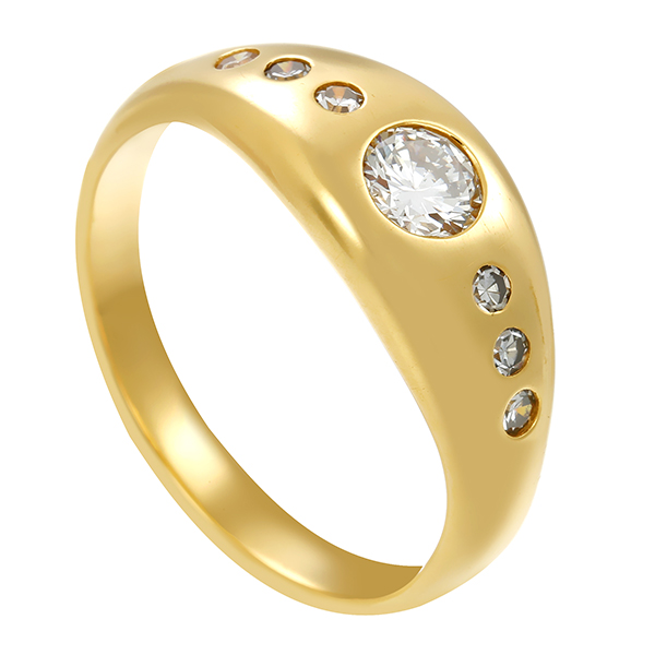 Diamantring, 18K, Gelbgold, Brillant, Diamanten