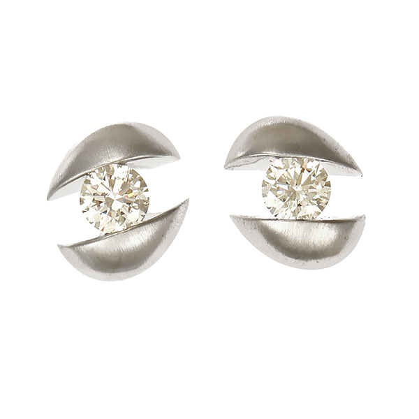 Ohrstecker, 18K, Weißgold, Brillanten 0,62 ct