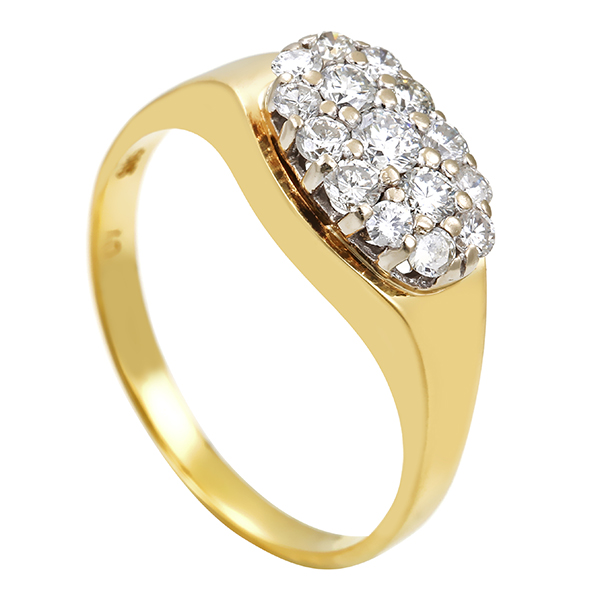 Diamantring, 14K, Gelb-/Weißgold, Brillanten