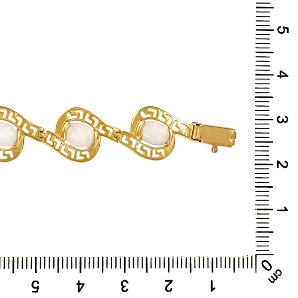 Armband, 14K, Gelbgold, synth. Opal