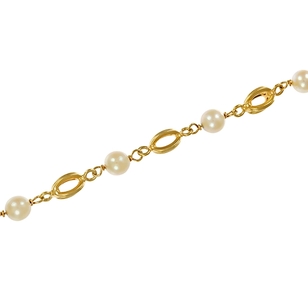 Armband, 14K, Gelbgold, Perlen
