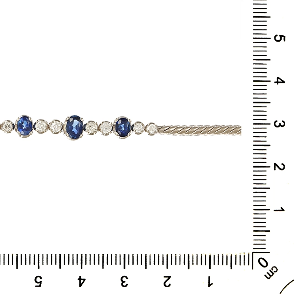 Armband, 18K, Weißgold, Brillanten 0,50 ct,  Saphire