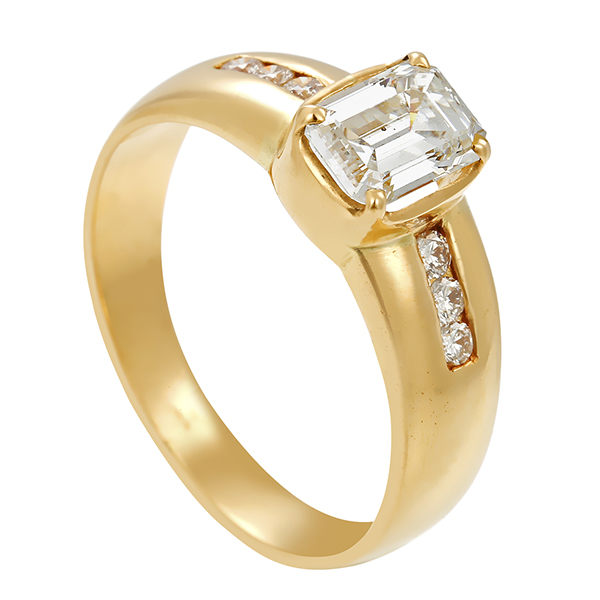 Diamantring, 18K, Gelbgold, Diamant, Brillanten