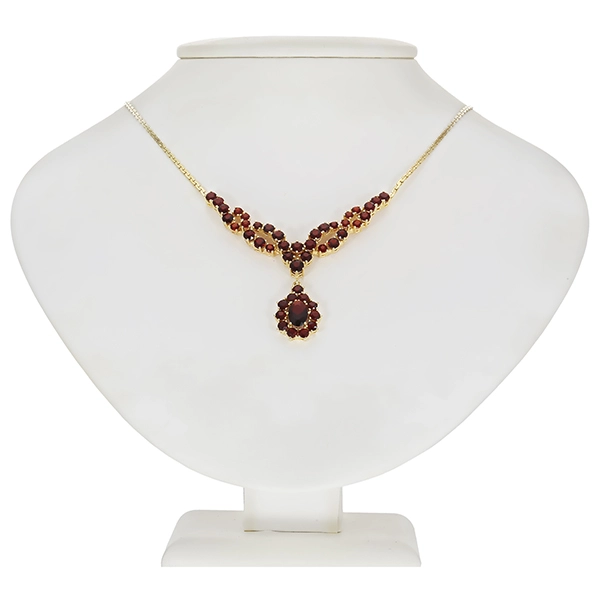Collier, 8K, Gelbgold, Granat