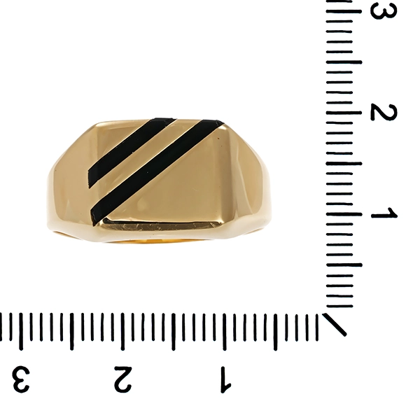 Herrenring, 14K, Gelbgold, Onyx