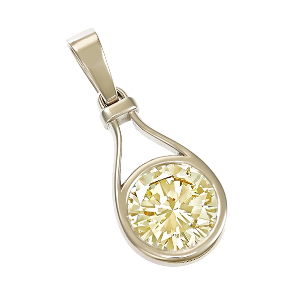 Anhänger, 18K, Weißgold, Brillant 2,97 ct