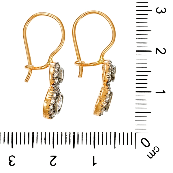 Ohrhänger, 14K, Gelb-/Weißgold, Zirkonia