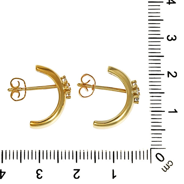 Steckcreolen, 14K, Gelbgold, Brillanten