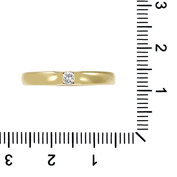 Diamantring, 14K, Gelbgold, Brillant 0,10 ct
