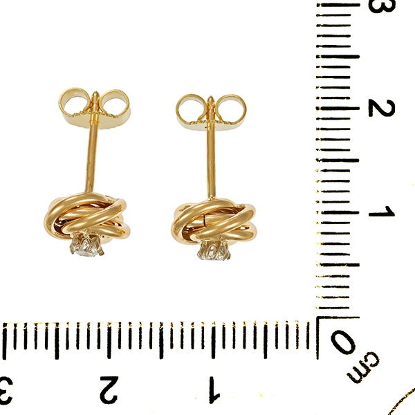 Ohrstecker, 14K, Gelbgold, Brillanten