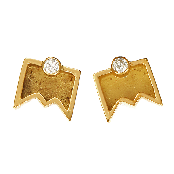 Ohrstecker, 18K, Gelbgold, Brillanten 