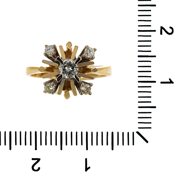 Diamantring, 14K, Gelb-/Weißgold, Brillanten 0,30 ct