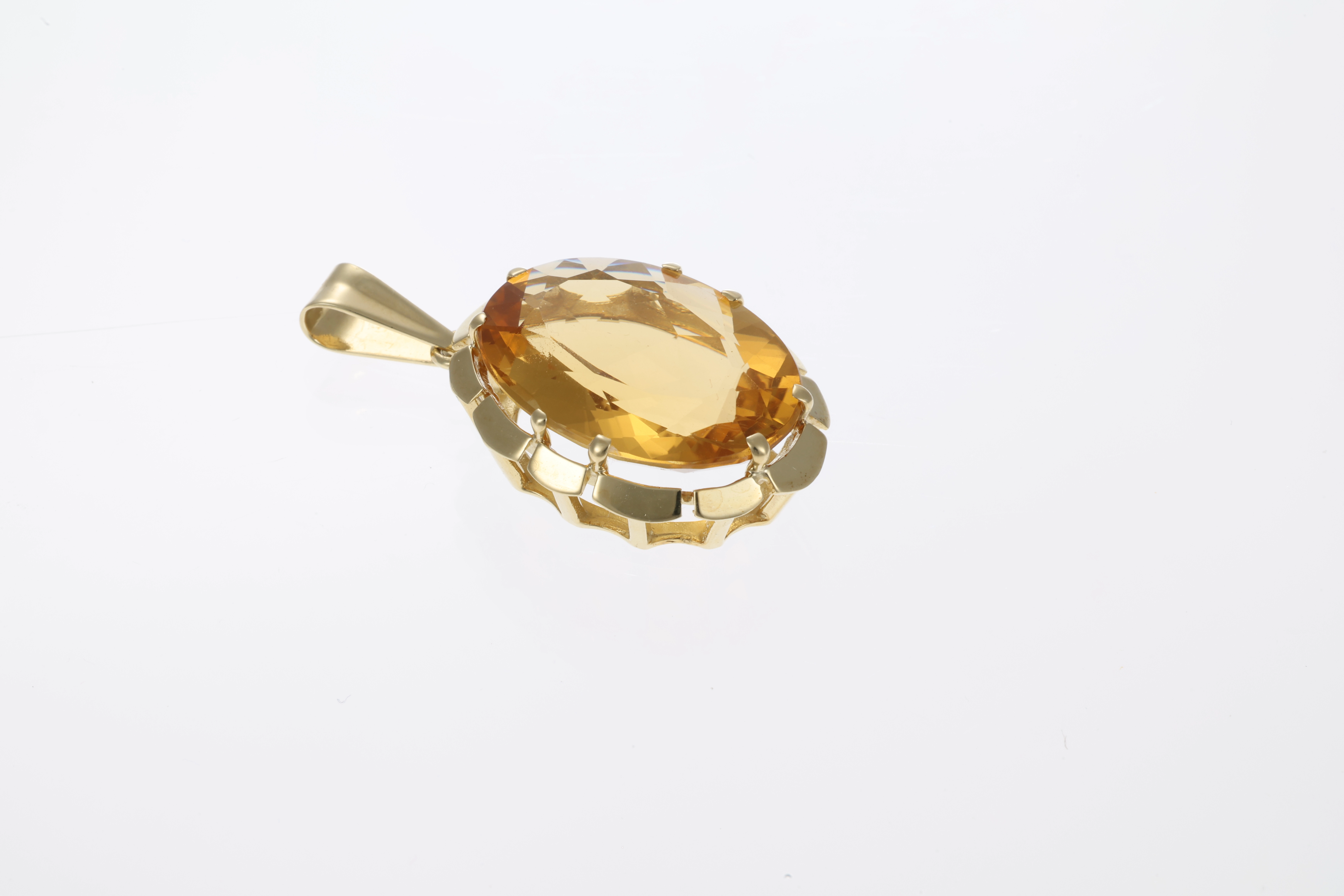 Anhänger, 14K, Gelbgold, Citrin