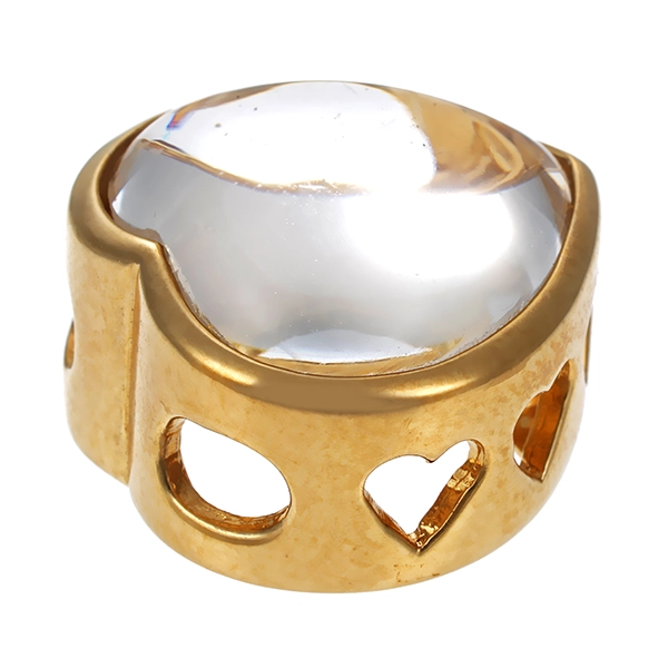 Anhänger, 9K, Gelbgold, Schmuckstein, Herz