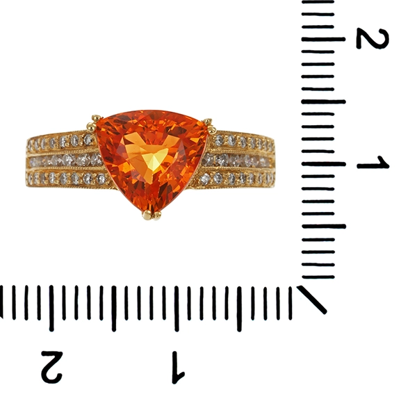 Ring, 14K, Gelbgold, Brillant, synthetischer Stein
