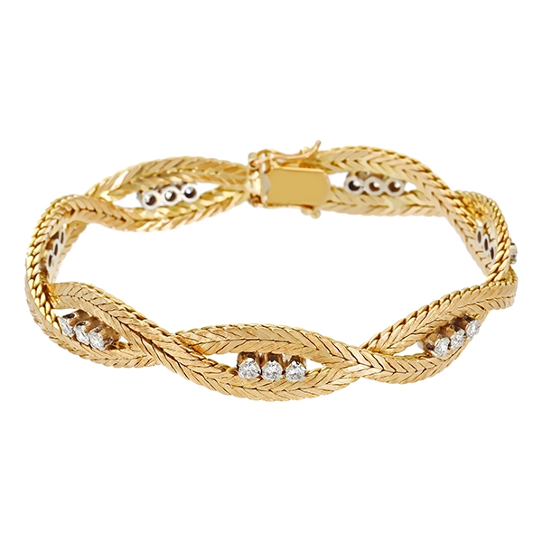 Armband, 18K, Gelbgold, Brillanten