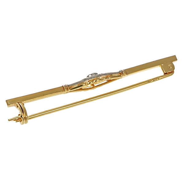 Brosche, 14K, Gelb-/Weißgold, Diamant