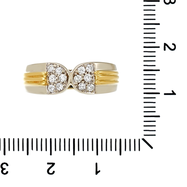 Diamantring, 18K, Gelb-/Weißgold, Brillanten 0,24 ct