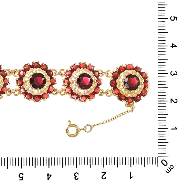 Armband, 8K, Gelbgold, Granate