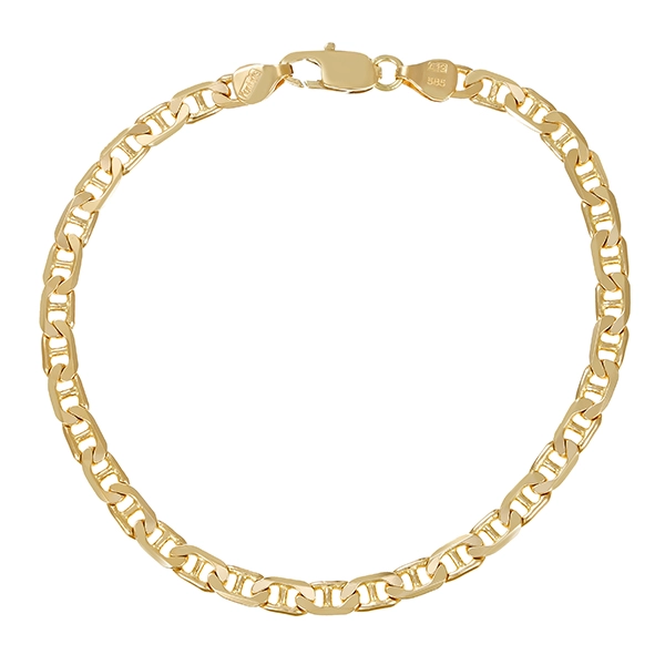 Armband, 14K, Gelbgold, Stegpanzer