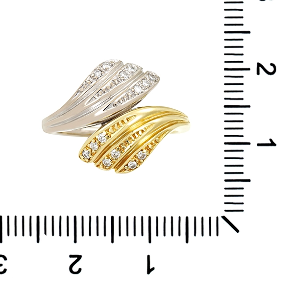Diamantring, 14K, Gelb-/Weißgold, Brillanten 0,14 ct