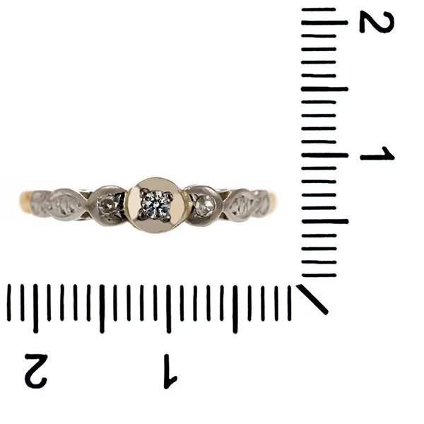 Diamantring, 18K, Gelbgold/Platin,  Diamanten, Brillant