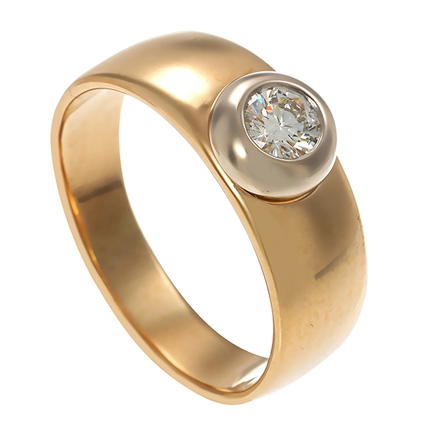 Herrenring, 14K, Gelbgold, Brillant 0,40 ct