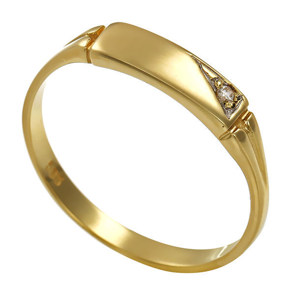 Ring, 14K, Gelbgold, Zirkonia