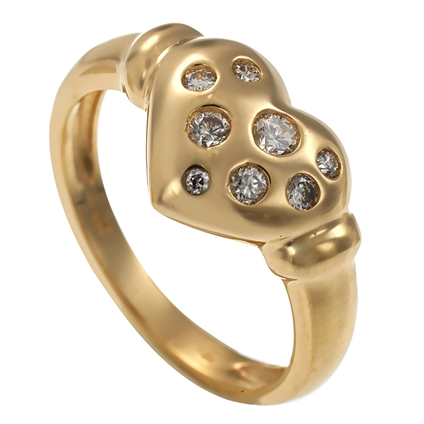 Diamantring, 14K, Gelbgold, Brillanten