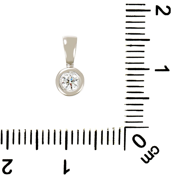 Anhänger, 14K, Weißgold, Brillant