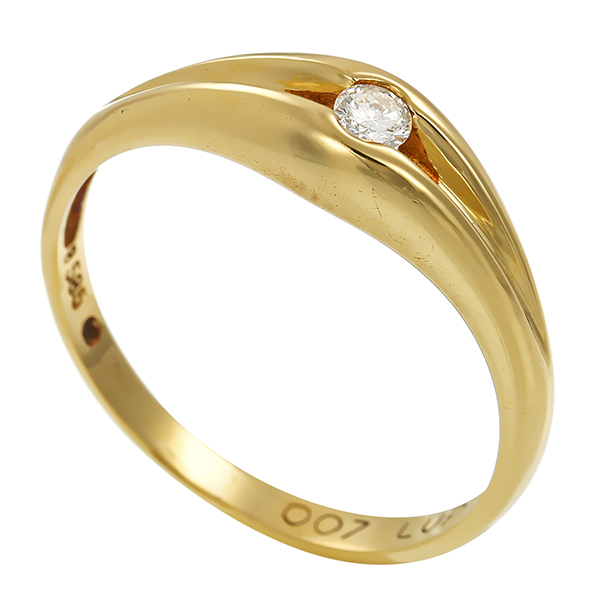 Brillantring, 14K, Gelbgold, 0,07ct