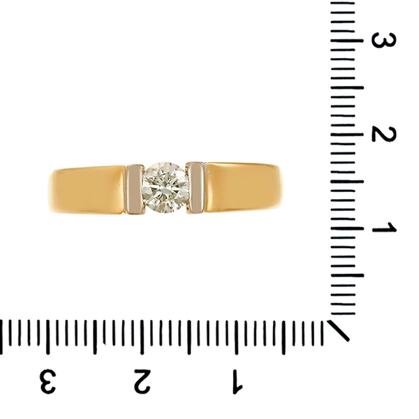 Diamantring, 14K, Gelb-/Weißgold, Brillant 0,45 ct