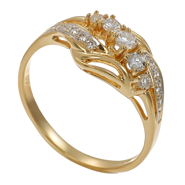 Ring, 14K, Gelb-/Weißgold, Brillanten, Diamanten